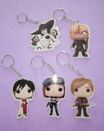 Imagem de Chaveiros Chibi Resident Evil Games Acrílico Pingente Diversos Personagens