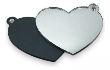 Imagem de Chaveiros Coração Espelhado Para Personalizar 50 Peças