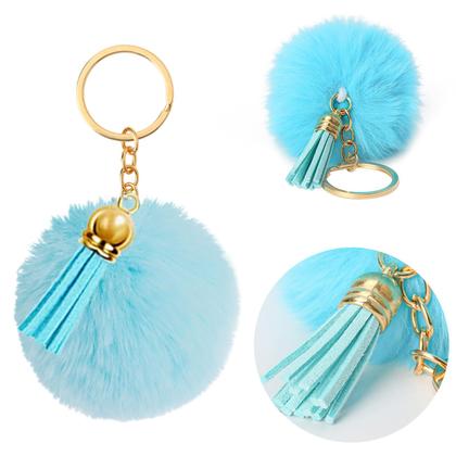 Imagem de Chaveiros Pom Poms Bulk Puff Ball Chaveiro de pele sintética 48 unidades