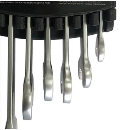 Imagem de Chaves Combinadas Catraca Carbografite Jogo Com 7 Peças