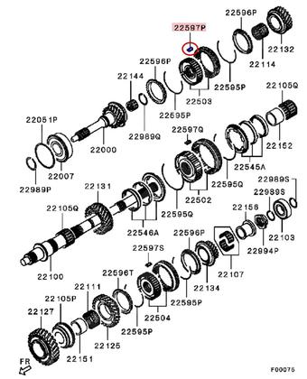 Chaveta sincronizador 3 e 4 L200 Triton 2.4 FLEX - Original