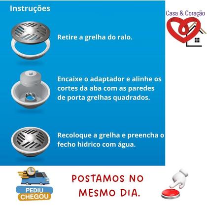 Imagem de Chega de Mau cheiro nos ralos da sua casa, use nosso  Adaptador para 10cm que assim não terá mais aquele ODOR Chato