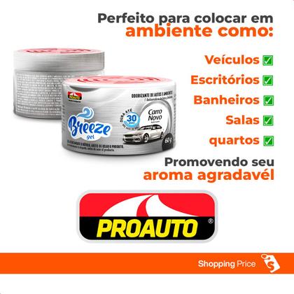Imagem de Cheirinho Carro Novo Breeze Gel Aromatizante Proauto 60g