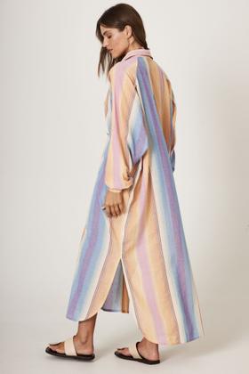 Imagem de Chemise Amplo Com Mangas Raglan Listrado Colorido Yacamim P10