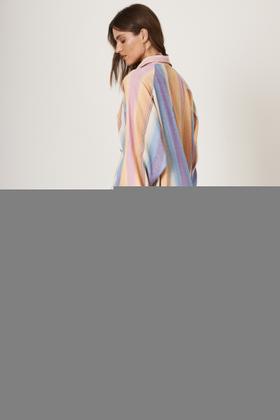 Imagem de Chemise Amplo Com Mangas Raglan Listrado Colorido Yacamim P10