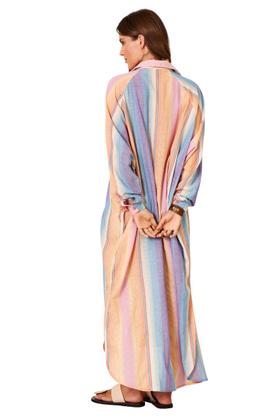 Imagem de Chemise Amplo Com Mangas Raglan Listrado Colorido Yacamim P10