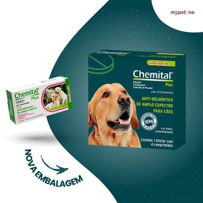 Imagem de Chemital Plus Chemitec Vermífugo para Cães - 4 Comprimidos