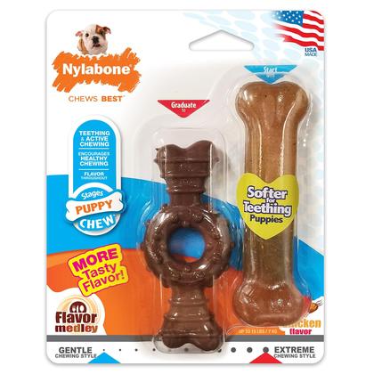 Imagem de Chew Toy Nylabone Puppy Twin Pack Teething G-Small/Petite