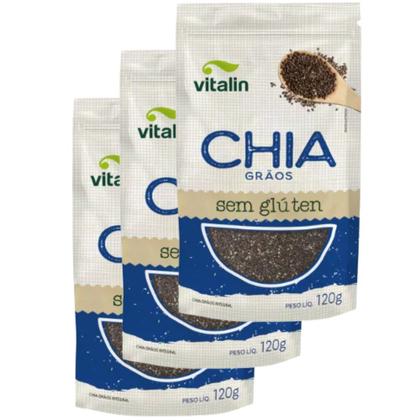 Imagem de Chia Grãos Vitallin 3 pacotes de 120g