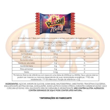 Imagem de Chicle poosh recheado 200g/40un arcor