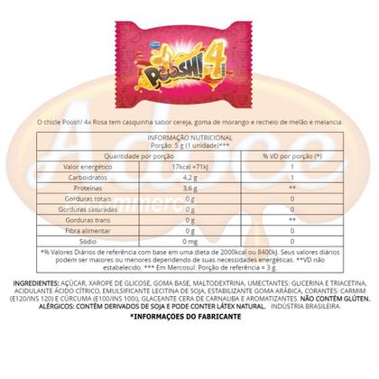 Imagem de Chicle poosh recheado 200g/40un arcor