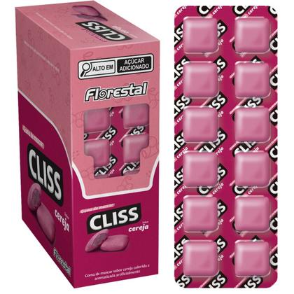 Imagem de Chiclete Florestal Cliss Cereja 16,8G Cartela com 12