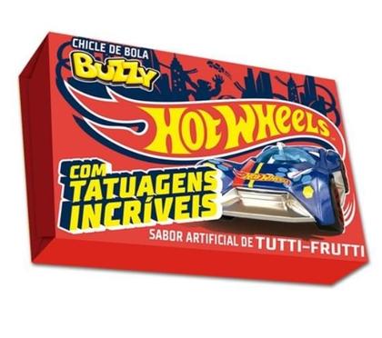 Imagem de Chiclete Hot Wheels Tatuagem Buzzy Tutti Frutti C/ 90un