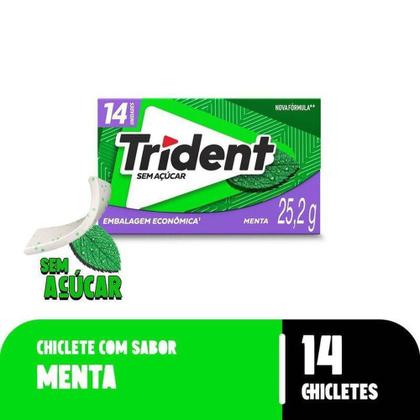 Imagem de Chiclete Menta 25,2g Embalagem Econômica 14 Unidades Trident