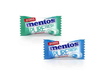 Chiclete Mentos Pure Fresh Sem Açúcar C/ 60u 120g Imagem de Chiclete Mentos Pure Fresh Sem Açúcar C/ 60u 120g