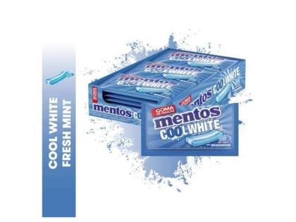 Imagem de Chiclete Mentos Sem Açúcar Cool White Fresh Mint C/ 15un 127,5