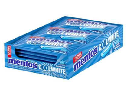 Imagem de Chiclete Mentos Sem Açúcar Cool White Fresh Mint C/ 15un 127,5