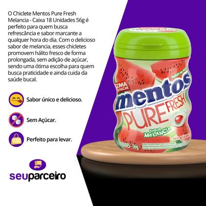 Imagem de Chiclete Mentos Sem Açúcar Pure Fresh Melancia - Caixa 6 Unidades 56g