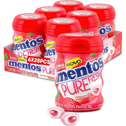 Imagem de Chiclete Pure Fruit Morango Mentos 56g