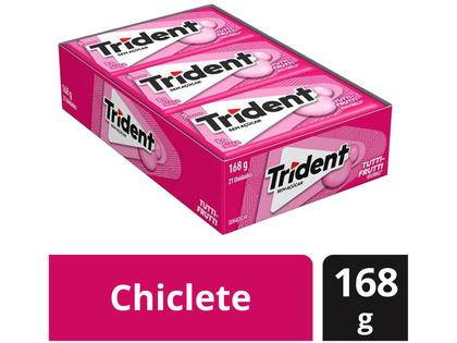 Chiclete Trident 5s Tutti-Frutti Sem Açúcar - Display com 21 Unidades de 8g Imagem de Chiclete Trident 5s Tutti-Frutti Sem Açúcar