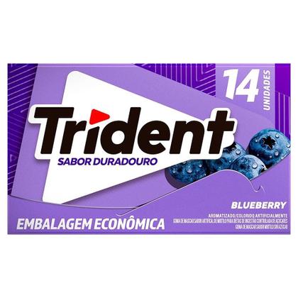 Imagem de Chiclete Trident Blueberry Sem Açúcar 25,2g - Caixa com 12 Unidades