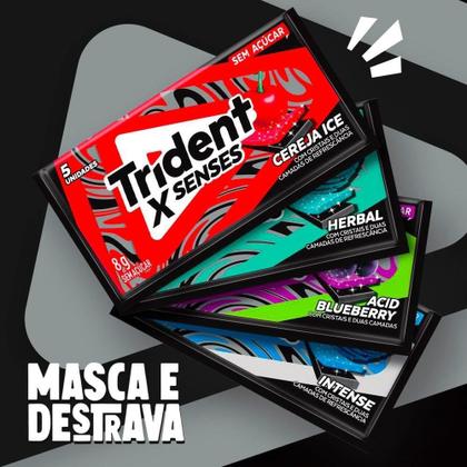 Chiclete Trident Fresh Cereja Sem Açúcar 8g - Caixa com 21 Unidades Imagem de Chiclete Trident Fresh Cereja Sem Açúcar 8g - Caixa com 21 Unidades
