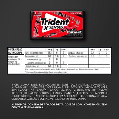 Chiclete Trident Fresh Cereja Sem Açúcar 8g - Caixa com 21 Unidades Imagem de Chiclete Trident Fresh Cereja Sem Açúcar 8g - Caixa com 21 Unidades