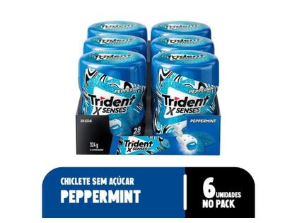 Chiclete Trident Hortelã Peppermint X Senses DP 54g C/ 6unid Imagem de Chiclete Trident Hortelã Peppermint X Senses DP 54g C/ 6unid