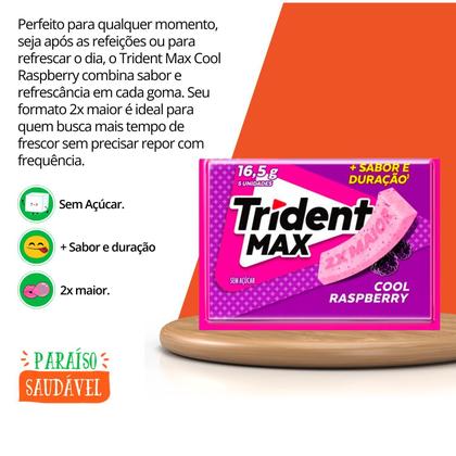 Imagem de Chiclete Trident Max Cool Raspberry 2x Maior - Pack 14 Unidades
