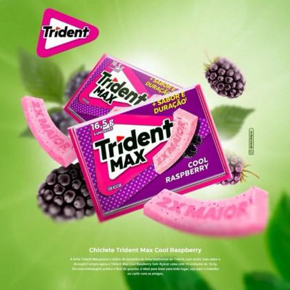 Imagem de Chiclete Trident Max Cool Raspberry 2x Maior - Pack 14 Unidades
