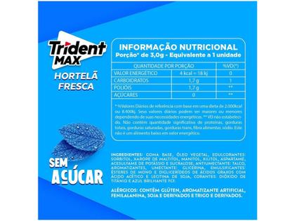 Chiclete Trident Max Hortelã Display com - 14 Pacotes 16,5g Imagem de Chiclete Trident Max Hortelã Display com - 14 Pacotes 16,5g