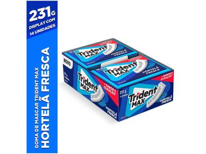 Chiclete Trident Max Hortelã Display com - 14 Pacotes 16,5g Imagem de Chiclete Trident Max Hortelã Display com - 14 Pacotes 16,5g