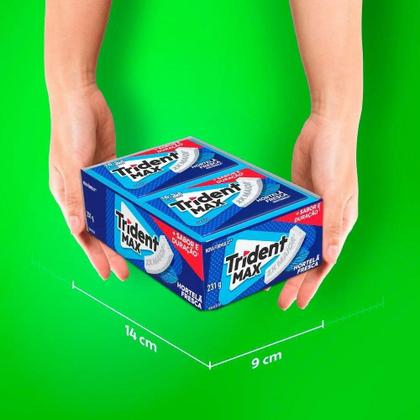 Imagem de Chiclete Trident Max Hortelã Fresca sem Açúcar 16,5g - Caixa com 14 unidades