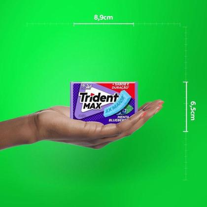 Imagem de Chiclete Trident Max Menta Blueberry Sem Açúcar 16g - Embalagem com 5 Unidades