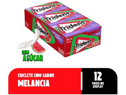 Chiclete Trident Melancia Sem Açúcar - Display com 12 Unidades de 25,2g Imagem de Chiclete Trident Melancia Sem Açúcar
