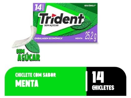 Imagem de Chiclete Trident Menta 14s C/ 12unid 302,4g