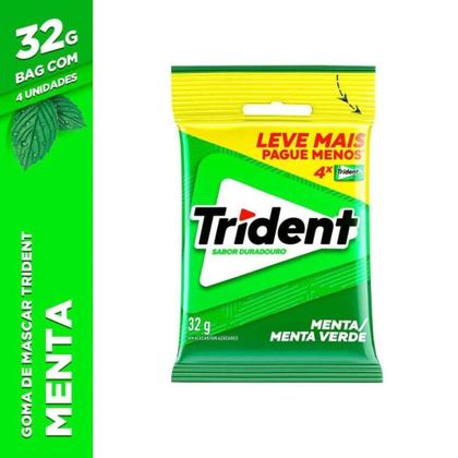 Chiclete Trident Menta Bag Com 4 Unidades Imagem de Chiclete Trident Menta Bag Com 4 Unidades