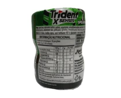 Chiclete Trident Menta Spearmint X Senses Pote 54g C/28u - Mondelez Imagem de Chiclete Trident Menta Spearmint X Senses Pote 54g C/28u