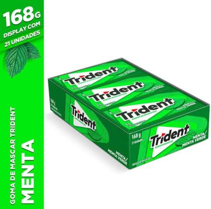 Imagem de Chiclete trident menta verde 168 g com 21 unidades 8 g