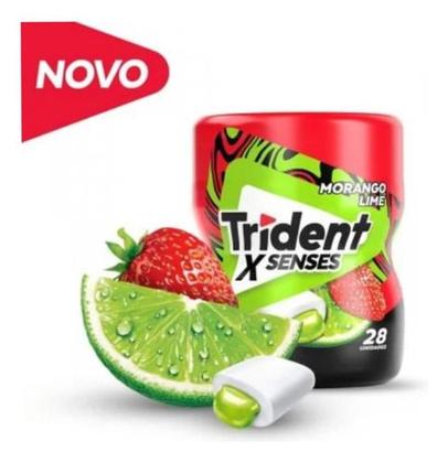 Chiclete Trident Morango Lime X Senses 06 Potes 54g C/28 unidades cada Imagem de Chiclete Trident Morango Lime X Senses 06 Potes 54g C/28 unidades cada