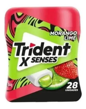 Chiclete Trident Morango Lime X Senses 06 Potes 54g C/28 unidades cada Imagem de Chiclete Trident Morango Lime X Senses 06 Potes 54g C/28 unidades cada