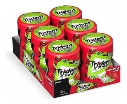 Chiclete Trident Morango Lime X Senses 06 Potes 54g C/28 unidades cada Imagem de Chiclete Trident Morango Lime X Senses 06 Potes 54g C/28 unidades cada