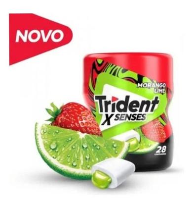 Chiclete Trident Morango Lime X Senses 06 Potes 54g C/28 unidades cada Imagem de Chiclete Trident Morango Lime X Senses 06 Potes 54g C/28 unidades cada