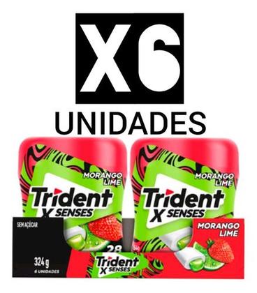 Chiclete Trident Morango Lime X Senses 06 Potes 54g C/28 unidades cada Imagem de Chiclete Trident Morango Lime X Senses 06 Potes 54g C/28 unidades cada