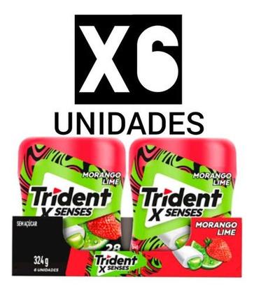 Chiclete Trident Morango Lime X Senses 06 Potes 54g C/28 unidades cada Imagem de Chiclete Trident Morango Lime X Senses 06 Potes 54g C/28 unidades cada