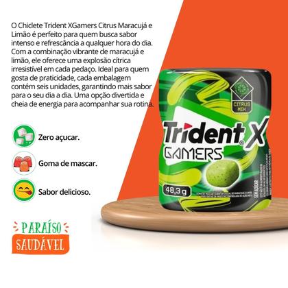 Imagem de Chiclete Trident Pote X Gamers Citrus Mix Zero Açúcar - 6 Unidades 48,3g