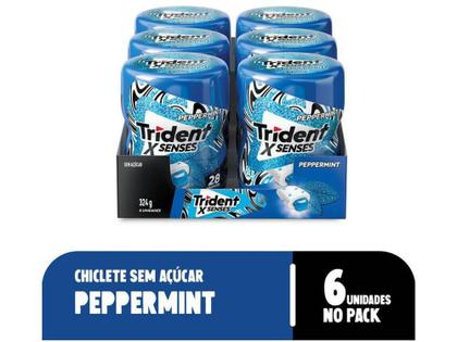 Chiclete Trident X Senses Hortelã Display Garrafa 6 Unidades de 54g Imagem de Chiclete Trident X Senses Hortelã Display Garrafa 6 Unidades de 54g