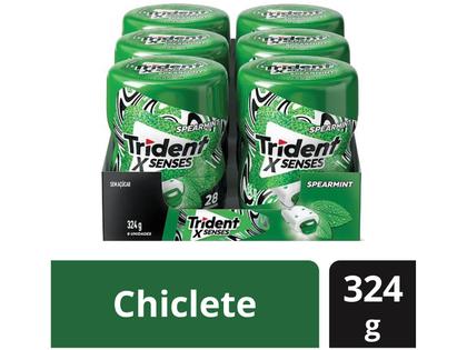 Chiclete Trident XSenses Spearmint Menta - Sem Açúcar Display com 6 Unidades de 54g Imagem de Chiclete Trident XSenses Spearmint Menta
