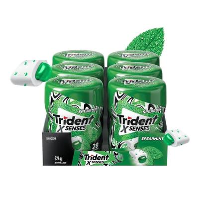 Imagem de Chiclete Trident XSenses Spearmint sem açúcar Menta Garrafa - Caixa com 6 Unidades