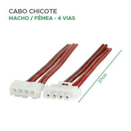 Imagem de Chicote 1mm Macho e Fêmea 4 vias - 27cm - Alta Qualidade
